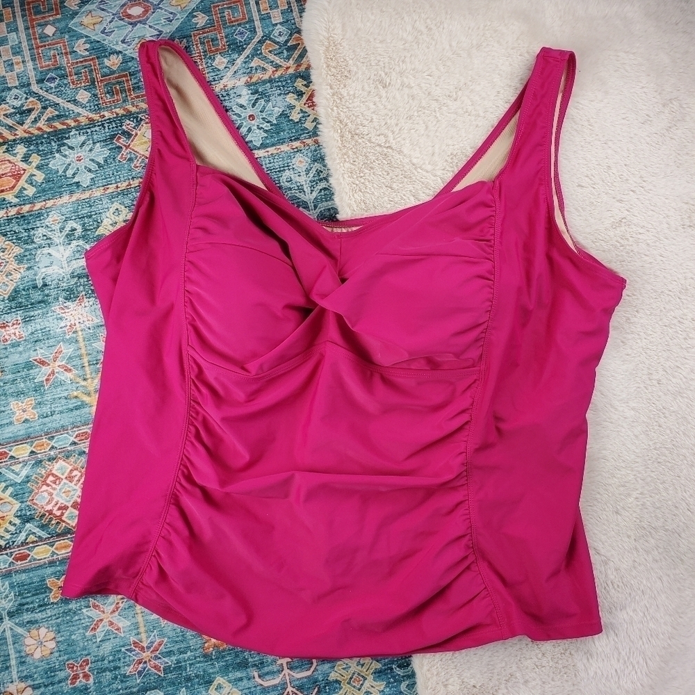 Swimsuits for All Tropiculture Pink Tankini 32 BNWT